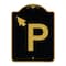 Signmission PWith Up Arrow Pointing Left, Black & Gold Aluminum Architectural Sign, 18" x 24", BG-1824-23510 A-DES-BG-1824-23510 - alternate 1